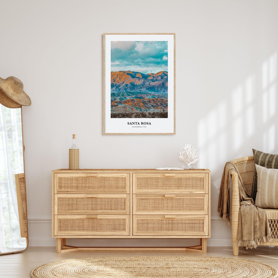 Sunset Light Over the Layered Mountain Ranges of Santa Rosa Poster - Image 2
