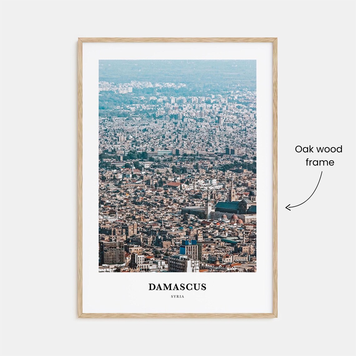 Damascus Syria Ancient Old City Aerial View Panorama Travel Poster - Image 3