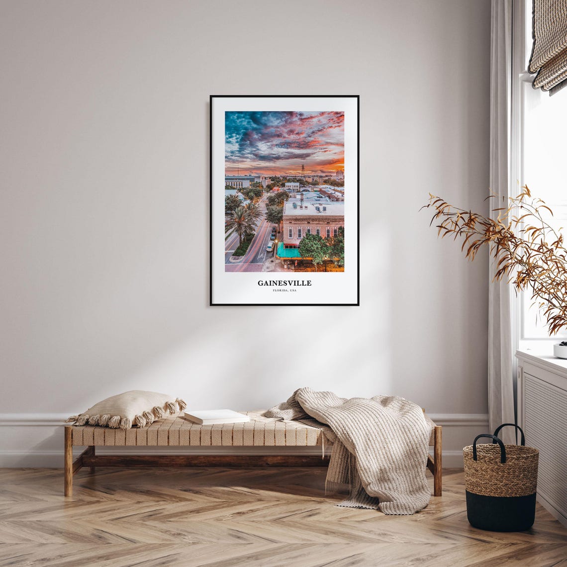 Gainesville Florida Downtown Sunset Dramatic Sky Travel Poster - Image 3