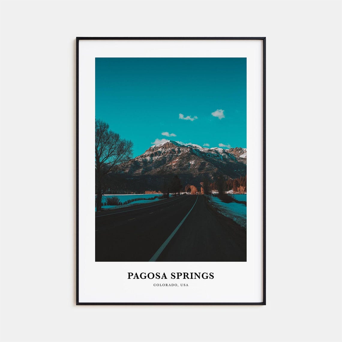 Pagosa Springs Colorado Winter Road Snowy Mountain Scene Poster