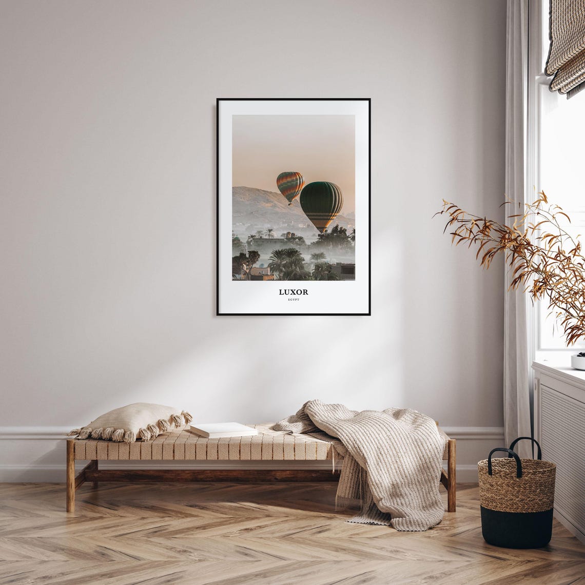 Luxor Egypt Hot Air Balloons Nile Valley Ancient Dawn Travel Poster - Image 3