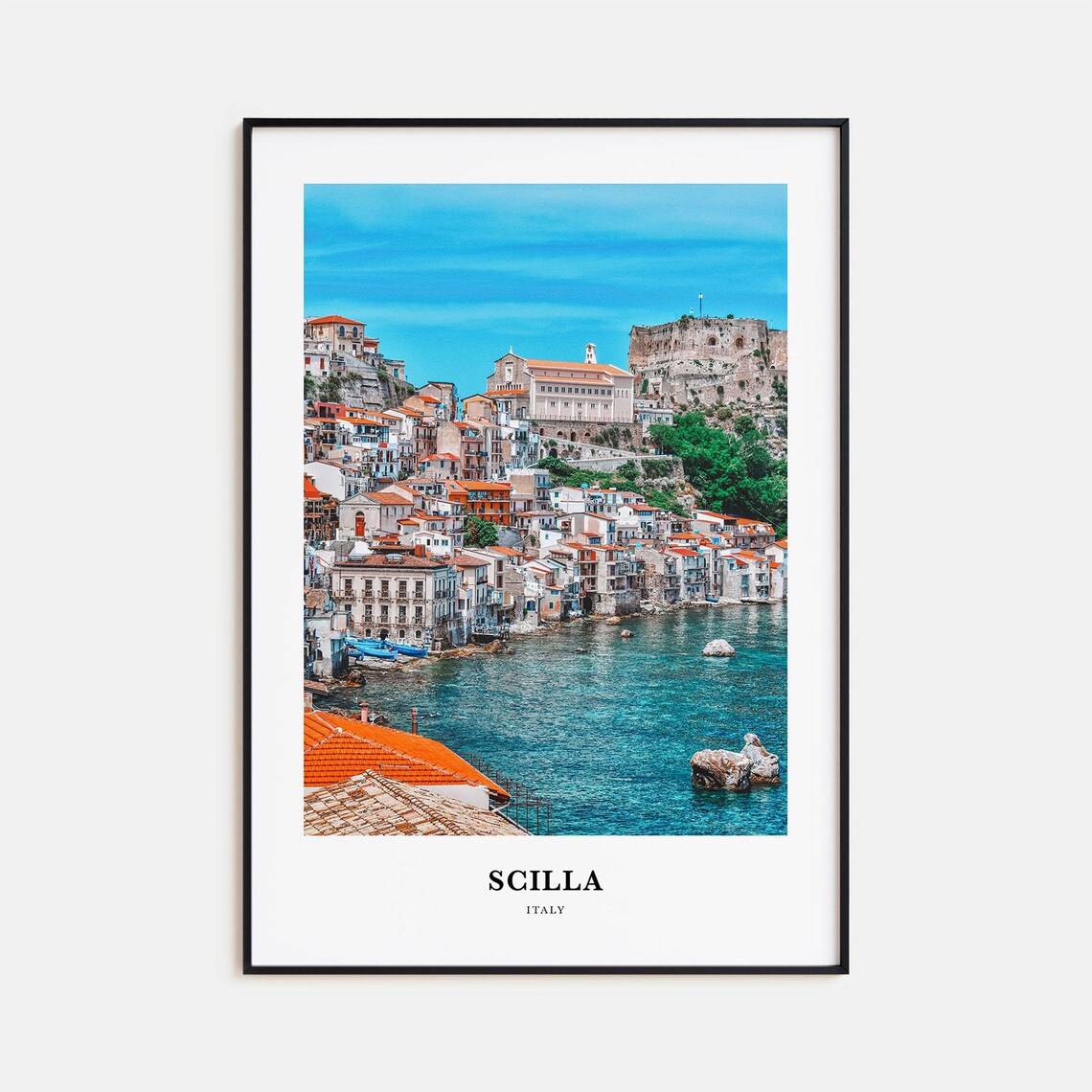 Scilla Travel Poster, Italy Map Wall Art
