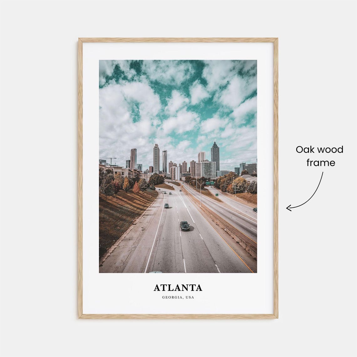 Atlanta Georgia Downtown Skyline Highway Overlook Travel Poster - Image 3