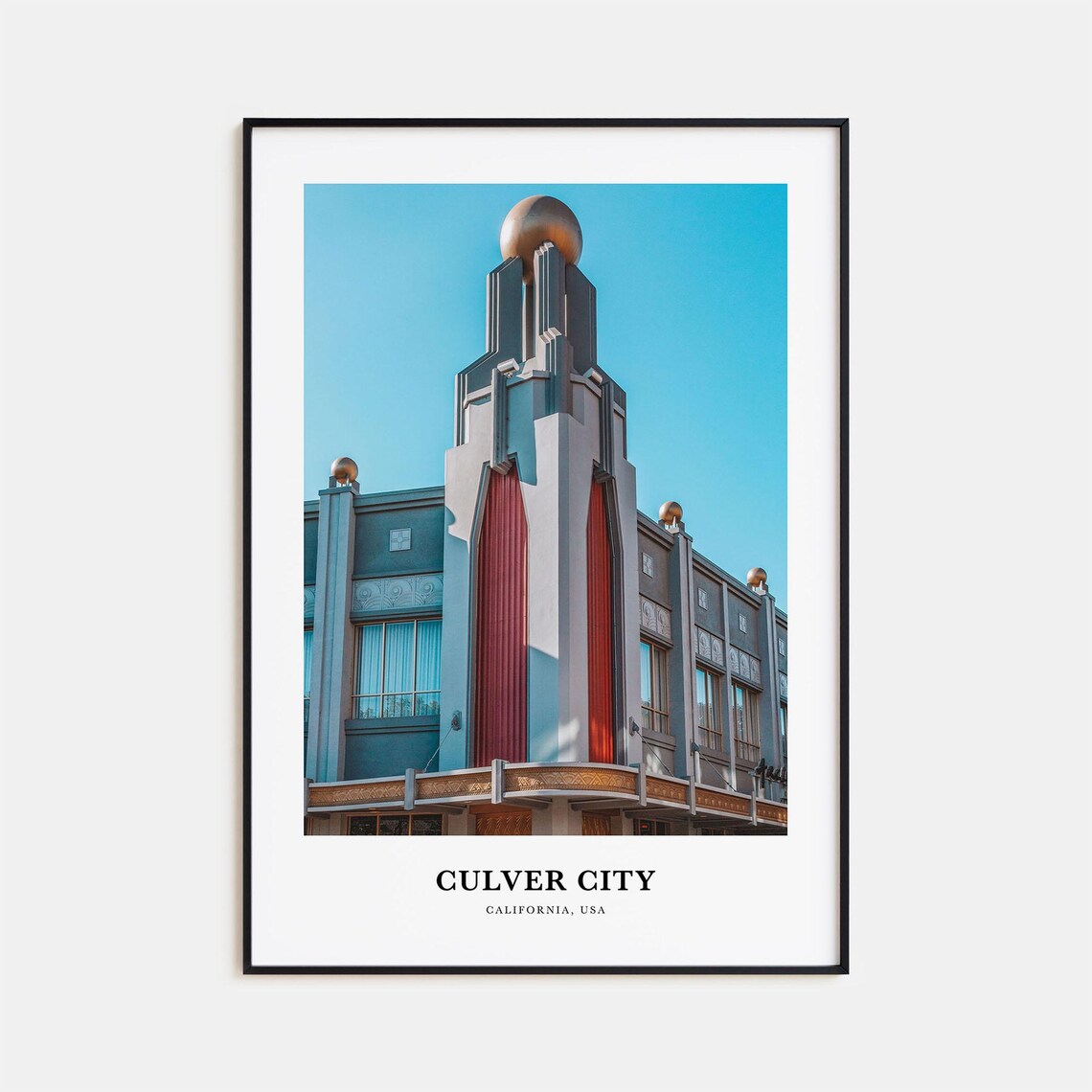 Culver City California Art Deco Building With Golden Orb Tower Poster