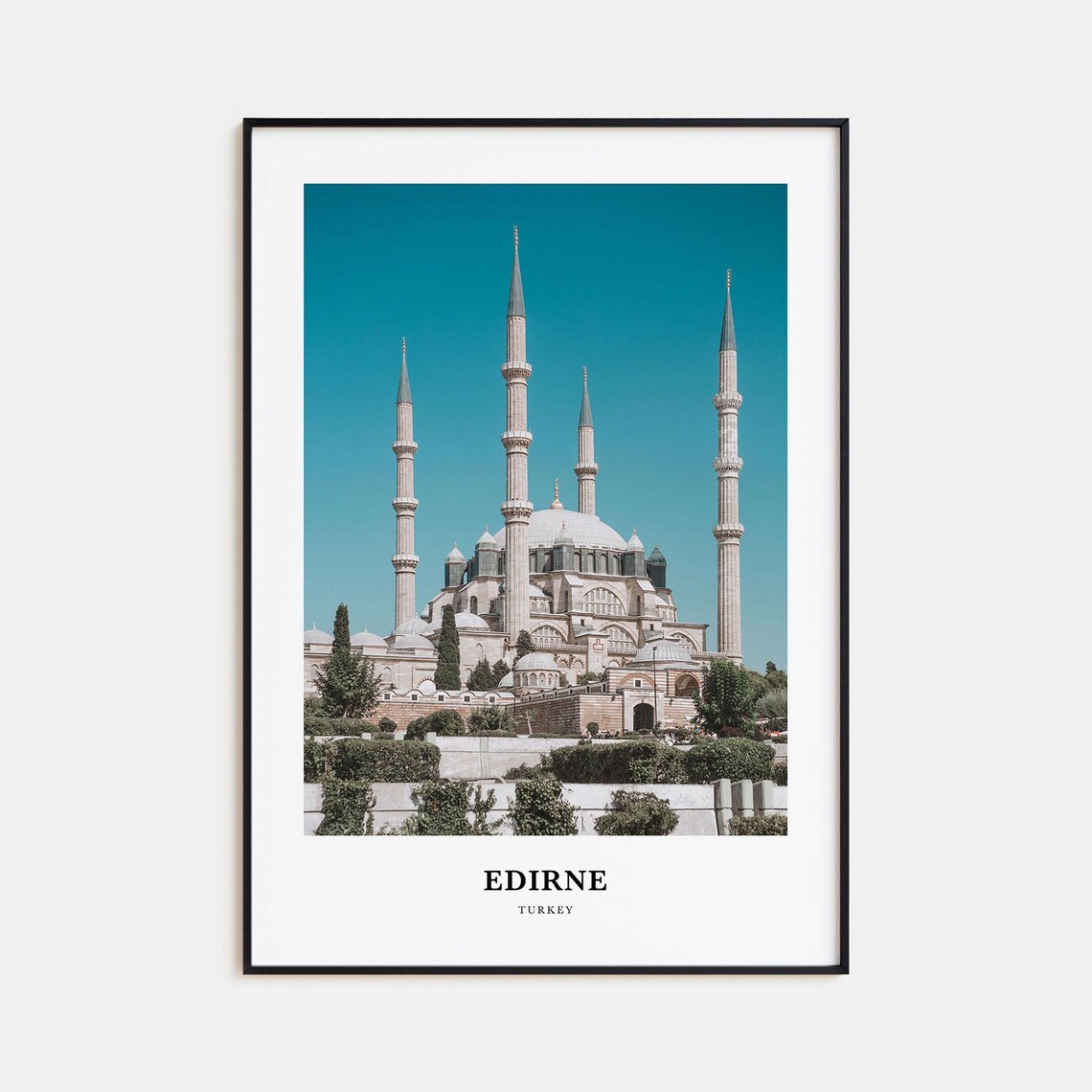 Edirne Turkey Historic Mosque Four Minarets Ottoman Photo Poster