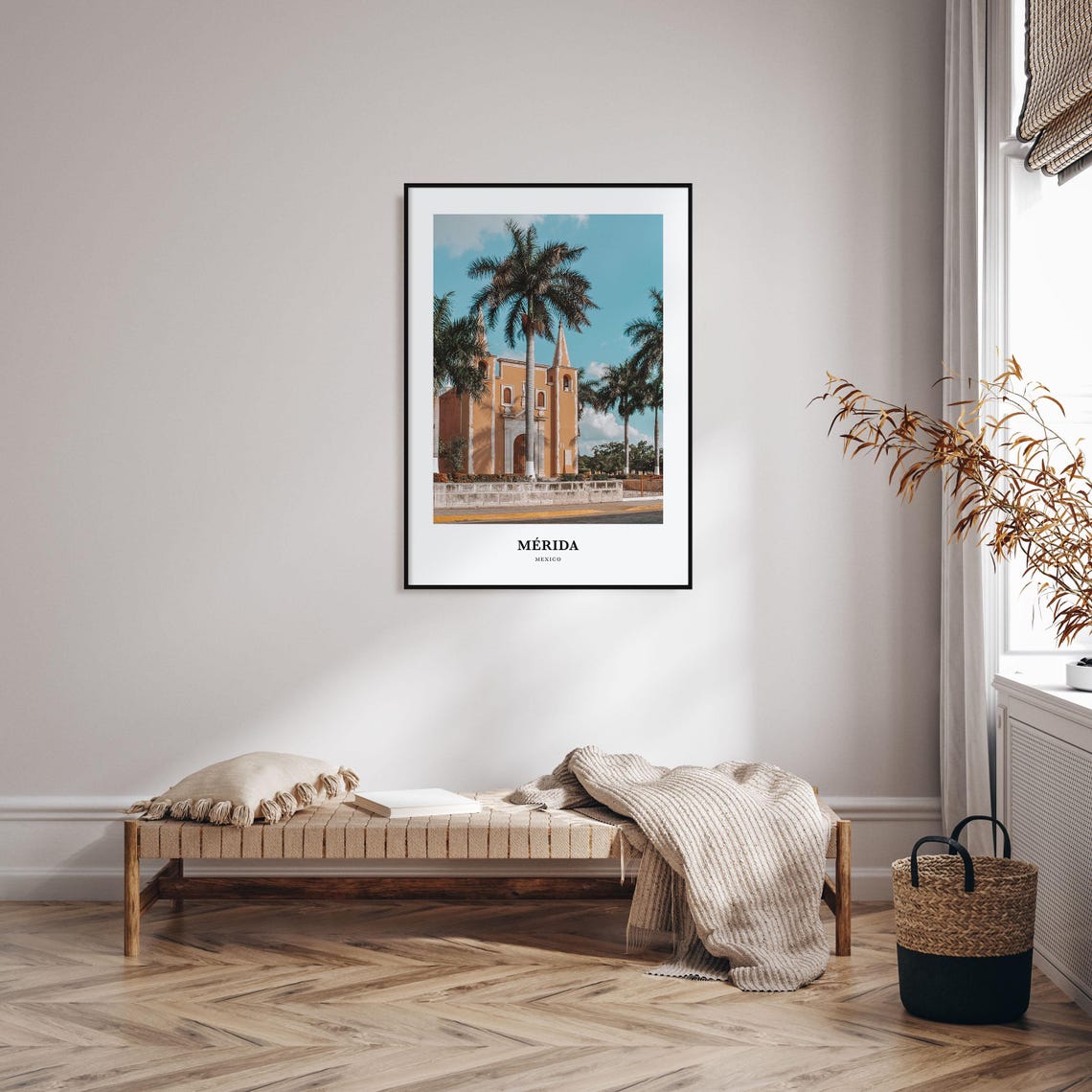 Merida Mexico Colonial Church Palm Trees Yucatan Photo Print - Image 3
