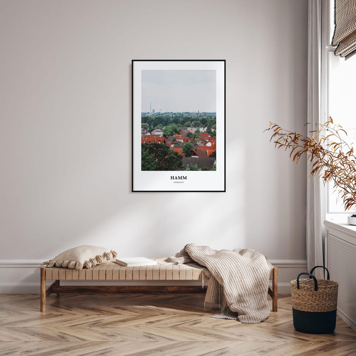 Hamm Germany Rooftop Skyline Church Spire City Travel Poster - Image 3