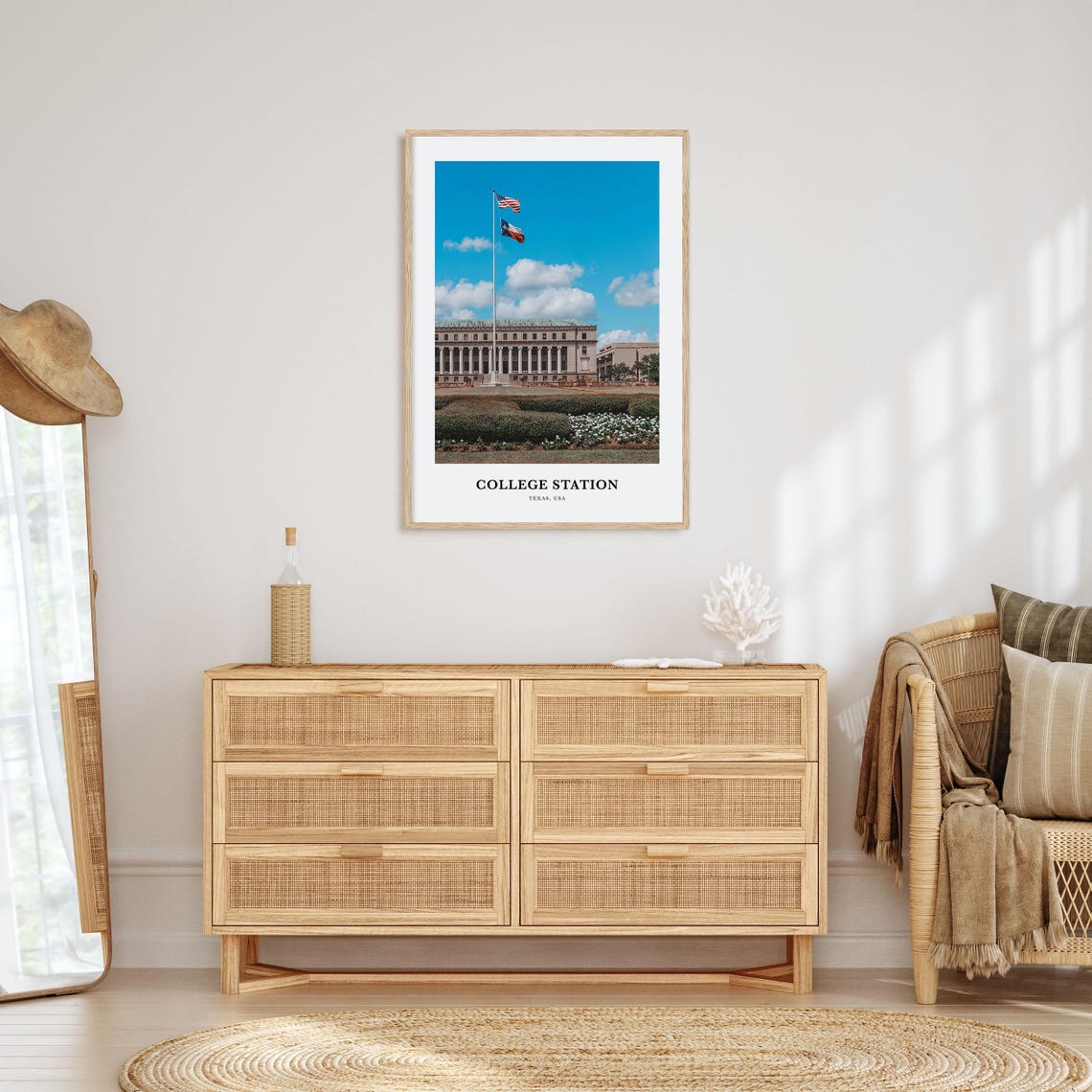 College Station Print College Station Photo Poster College Station Travel Wall Art College Station Map Photography Print Texas Usa - Image 2