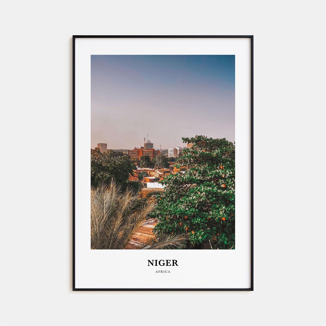 Niger Travel Poster, Africa Map Wall Art