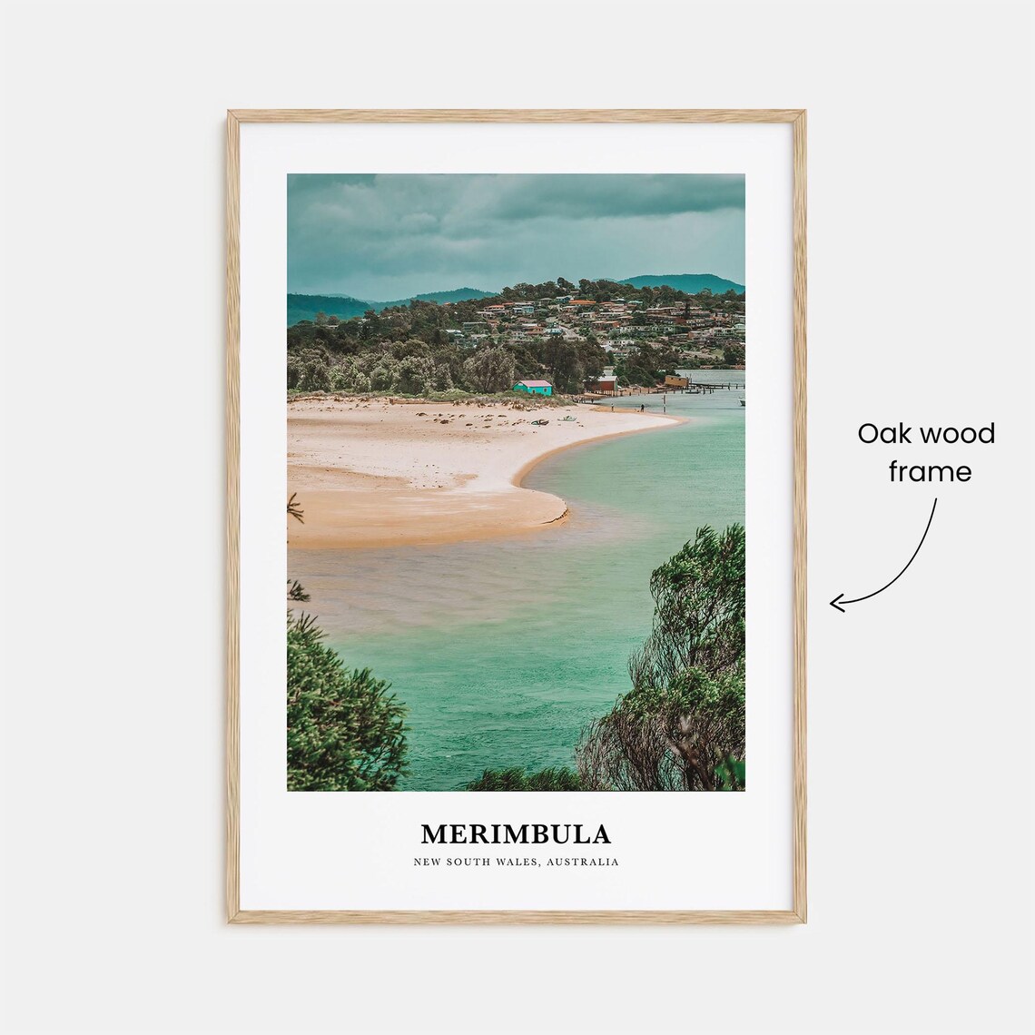 Merimbula Beach Curving Sand Spit Lagoon Coastal Travel Poster - Image 3