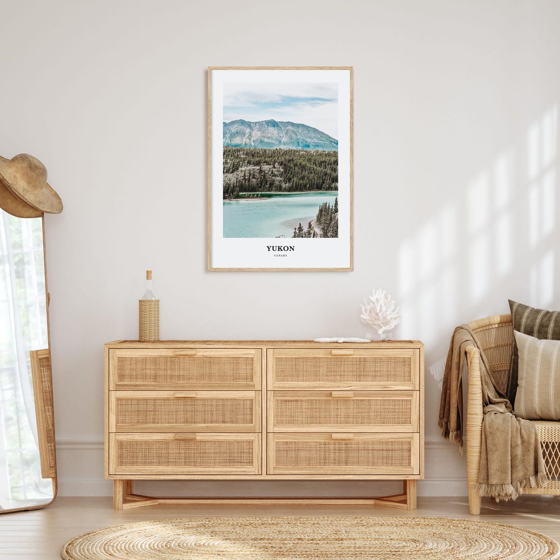 Yukon Turquoise Lake Beneath Pine Mountains Scenic Travel Poster - Image 2