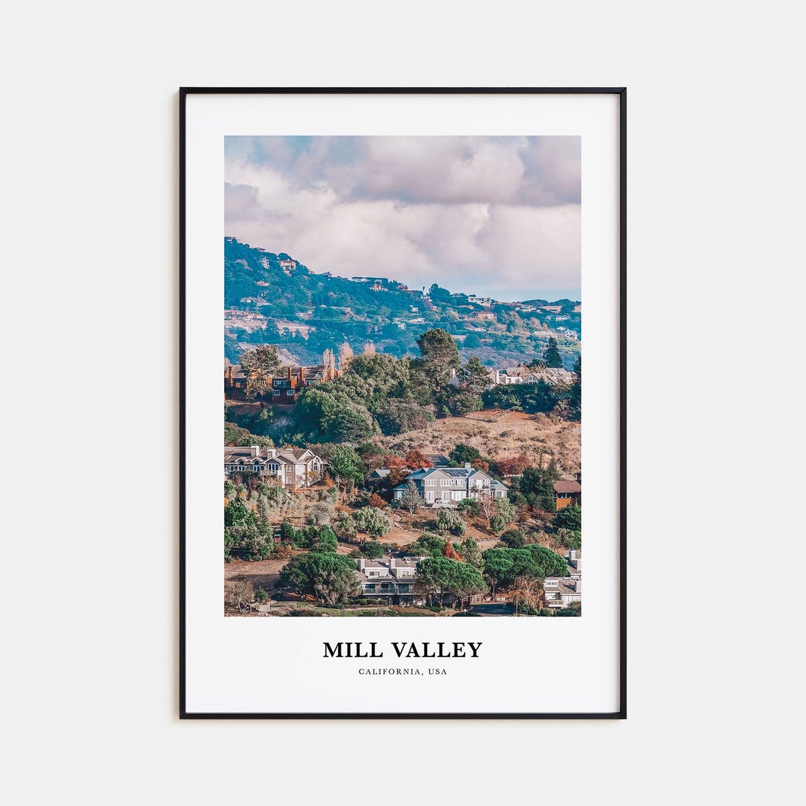 Mill Valley California USA Hillside Homes Rolling Photography Print