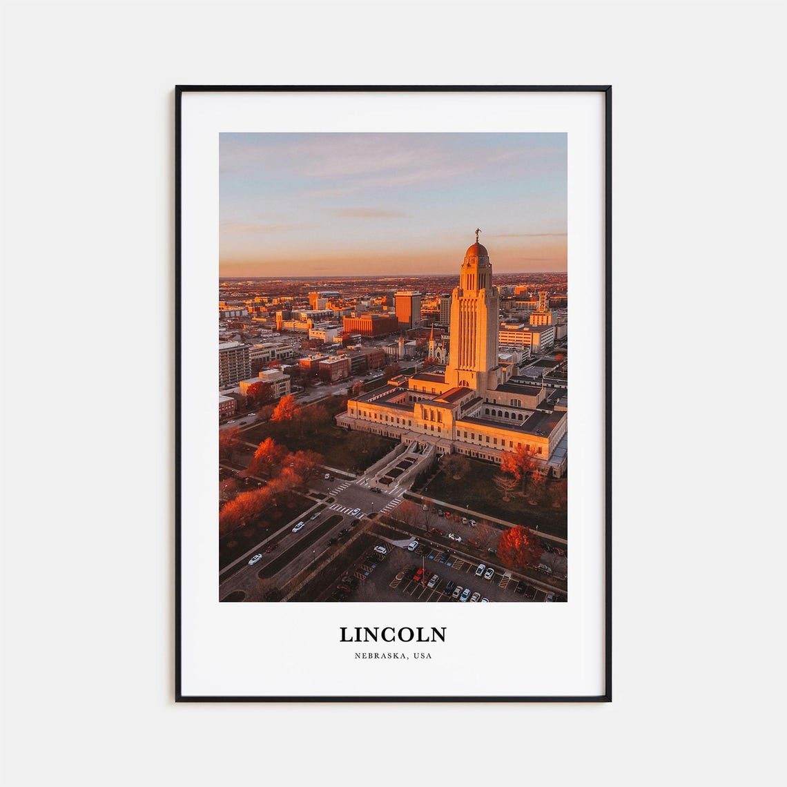 Lincoln Print Lincoln Photo Poster Lincoln Travel Wall Art Lincoln Map Print Lincoln Photography Lincoln Wall Dcor Nebraska Usa