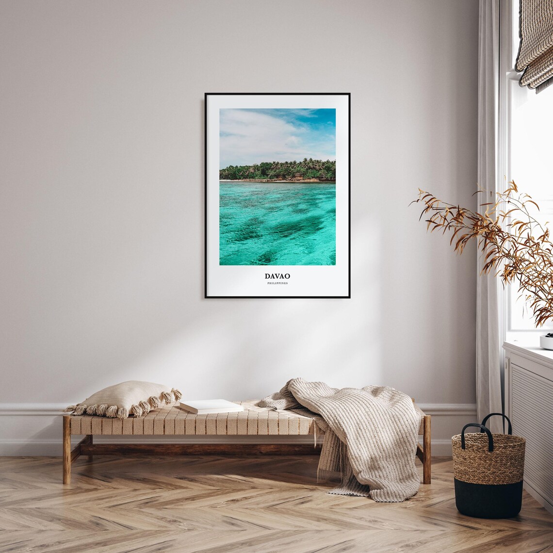 Davao Philippines Tropical Island Beach Minimalist Travel Poster - Image 3