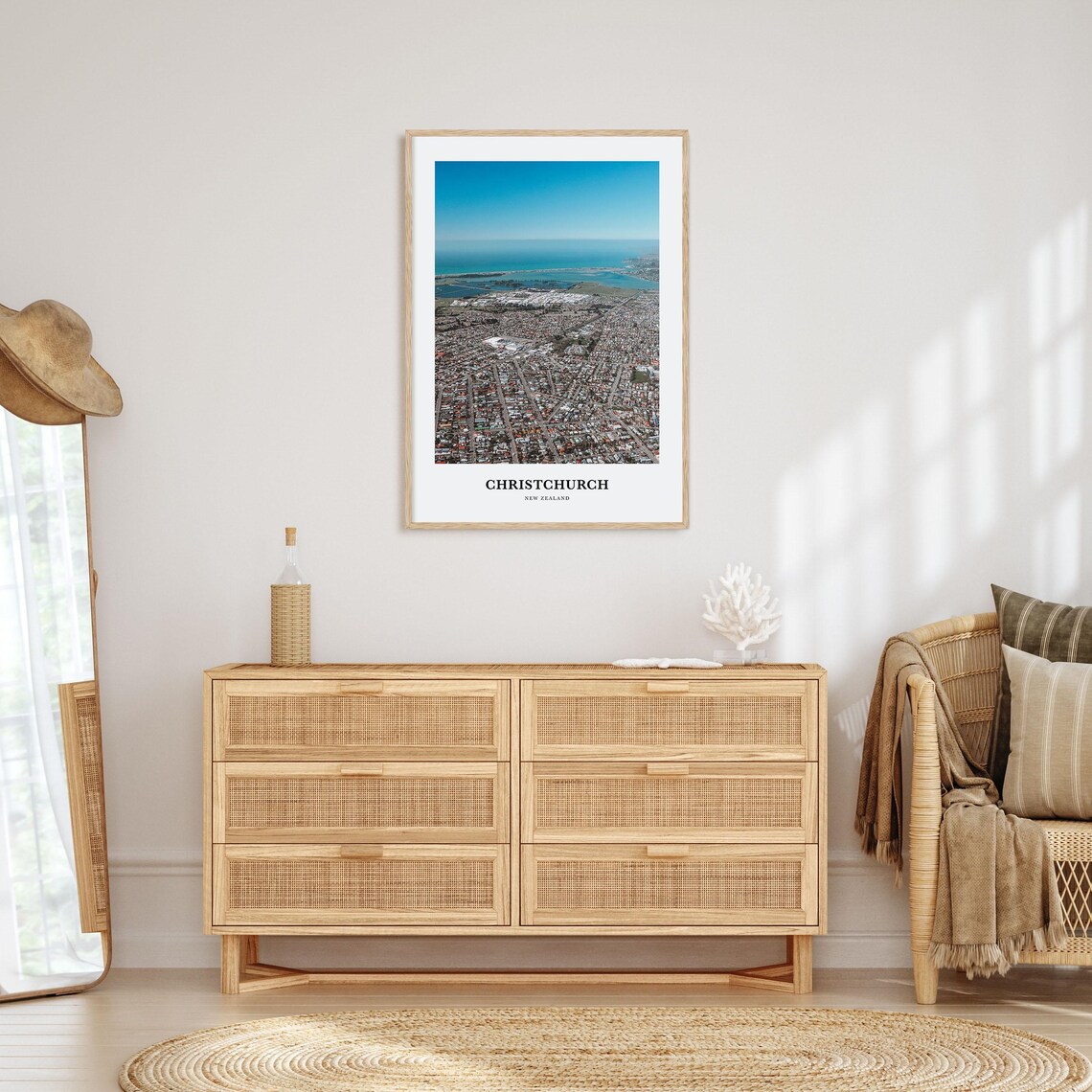 Christchurch New Zealand Aerial Coastline City View Photo Poster - Image 2