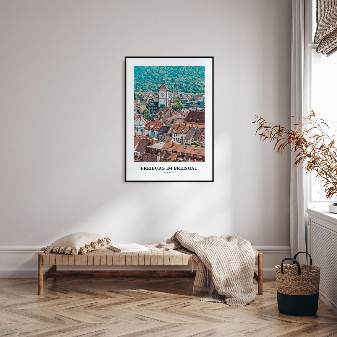 Freiburg im Breisgau Germany Old Town Clock Tower Travel Poster - Image 3