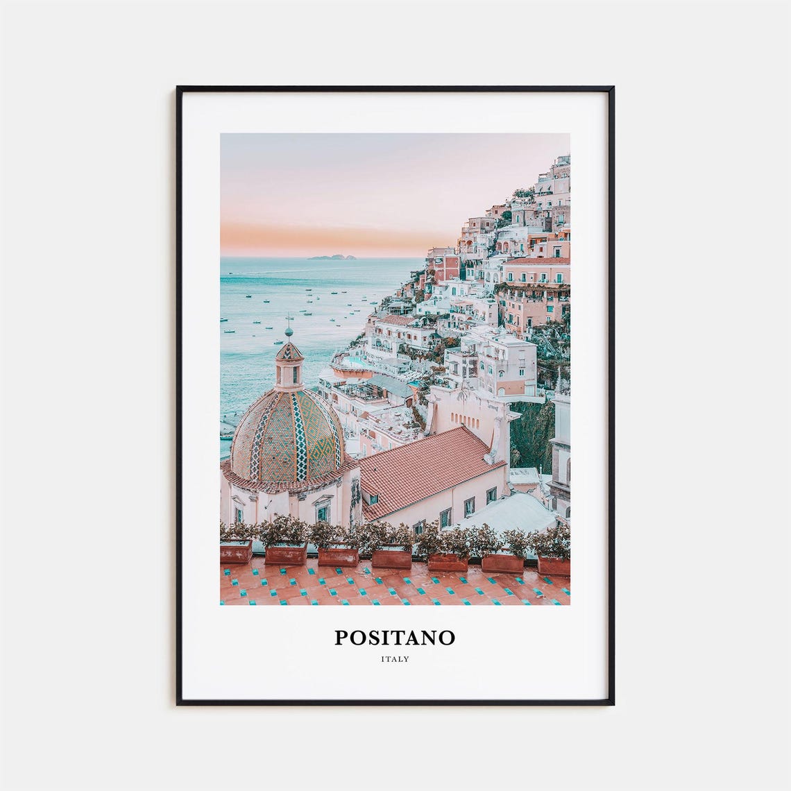 Positano Italy Amalfi Coast Cliffside Village Sunset View Poster