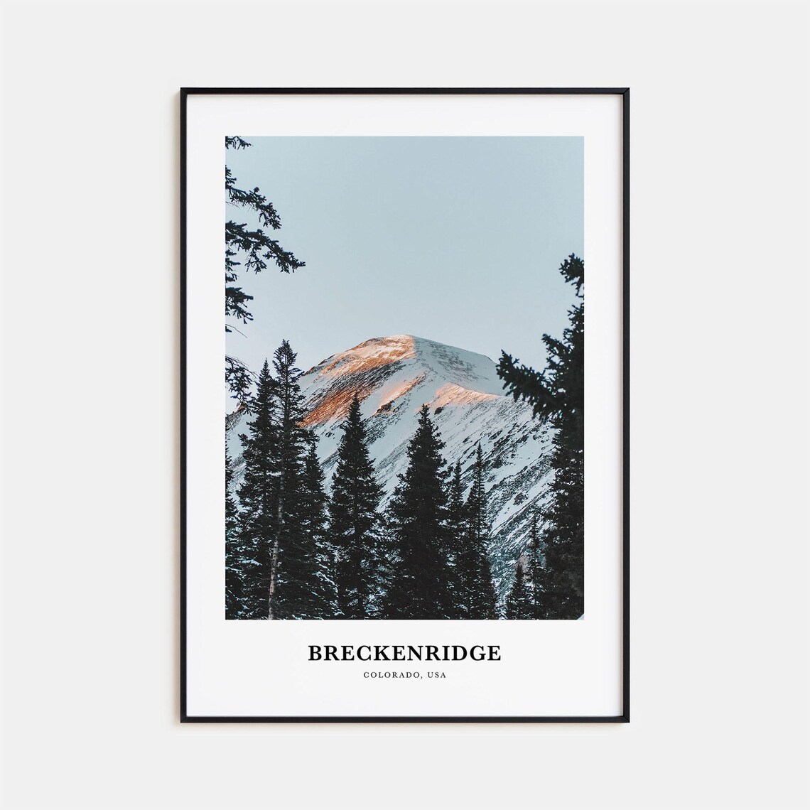 Breckenridge Travel Poster, Colorado USA Map Print