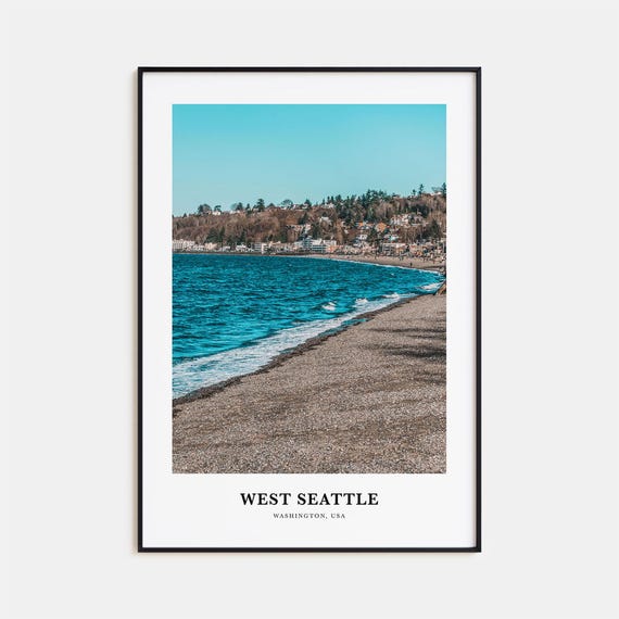 West Seattle Travel Poster, Washington USA Map Print
