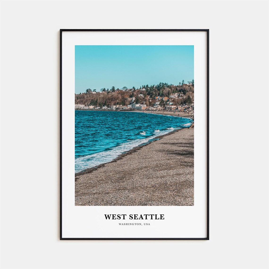 West Seattle Travel Poster, Washington USA Map Print