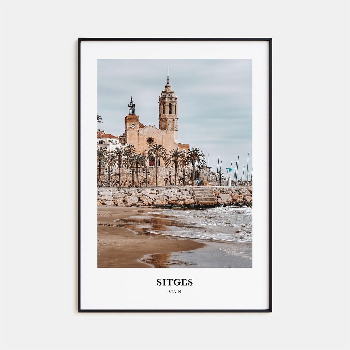 Sitges Travel Poster, Spain Place Wall Art