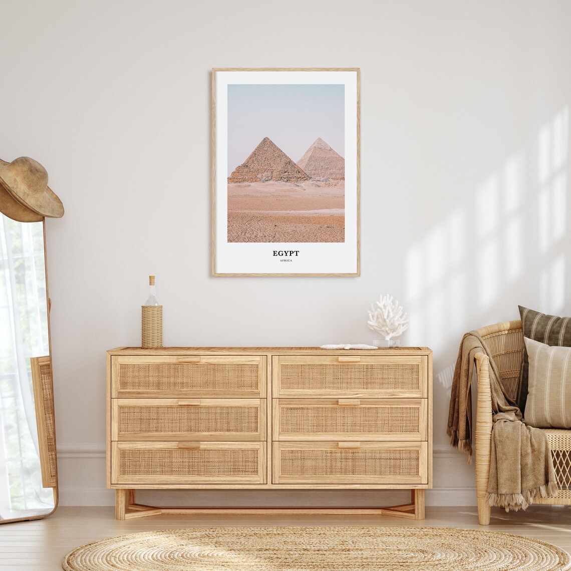Egypt Africa Desert Pyramids Ancient Wonders Warm Tone Photo Poster - Image 2