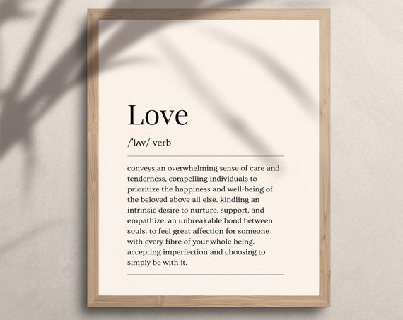 Love Dictionary Definition Definition Wall Art Print Gift For Her Instant Love Definition Almond Poster Print La003