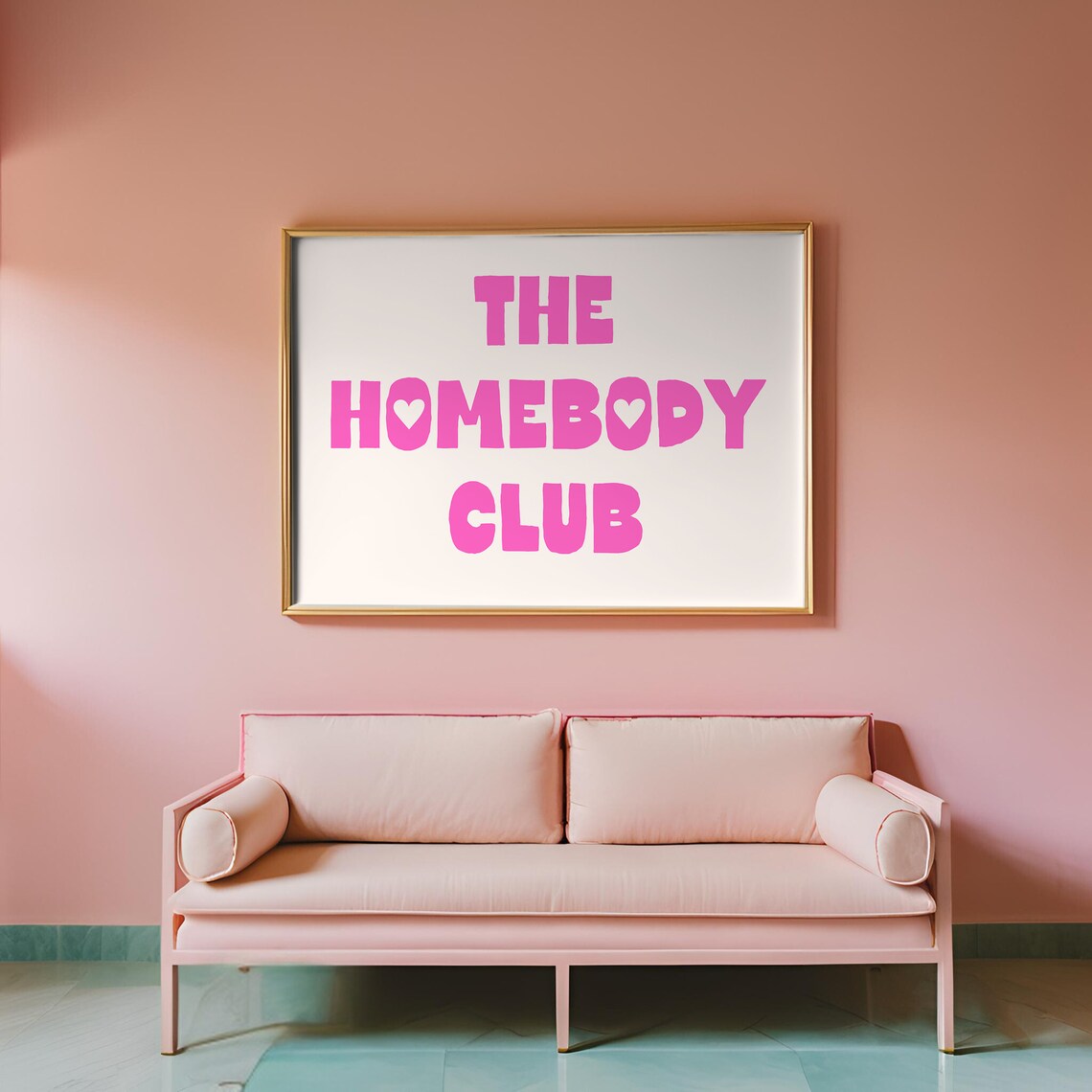 The Homebody Club Pink Bubble Lettering Cozy Stay Home Wall Poster - Image 2