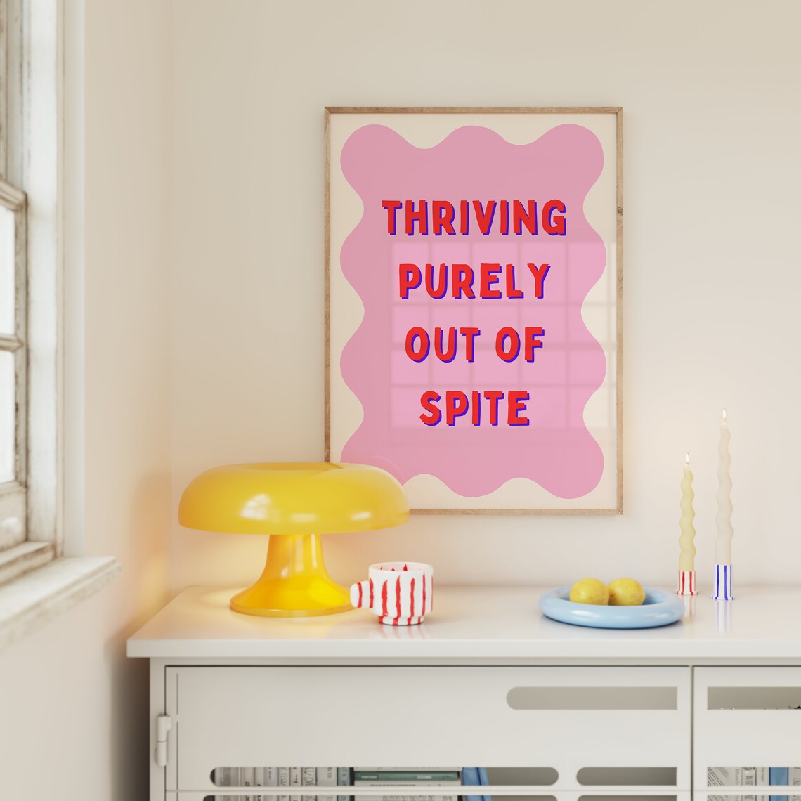 Thriving Purely Out Quote Art Print, Y2K Decor - Image 6