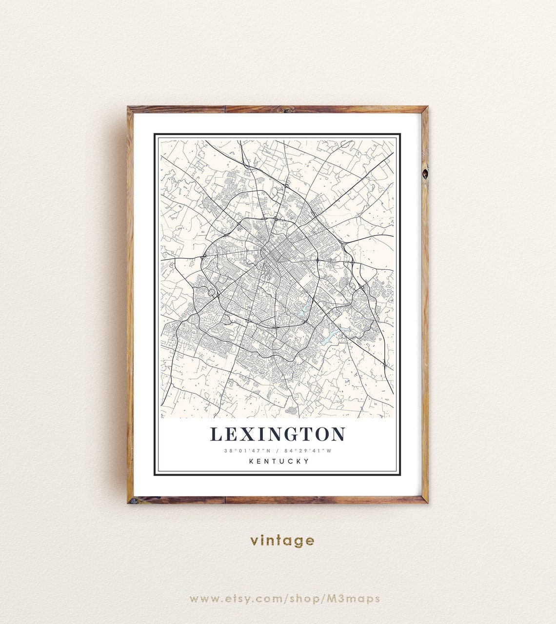 Lexington Kentucky Map Art Print, Custom City