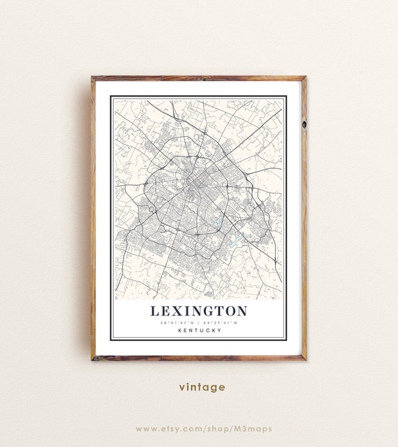 Lexington Kentucky Map Art Print, Custom City