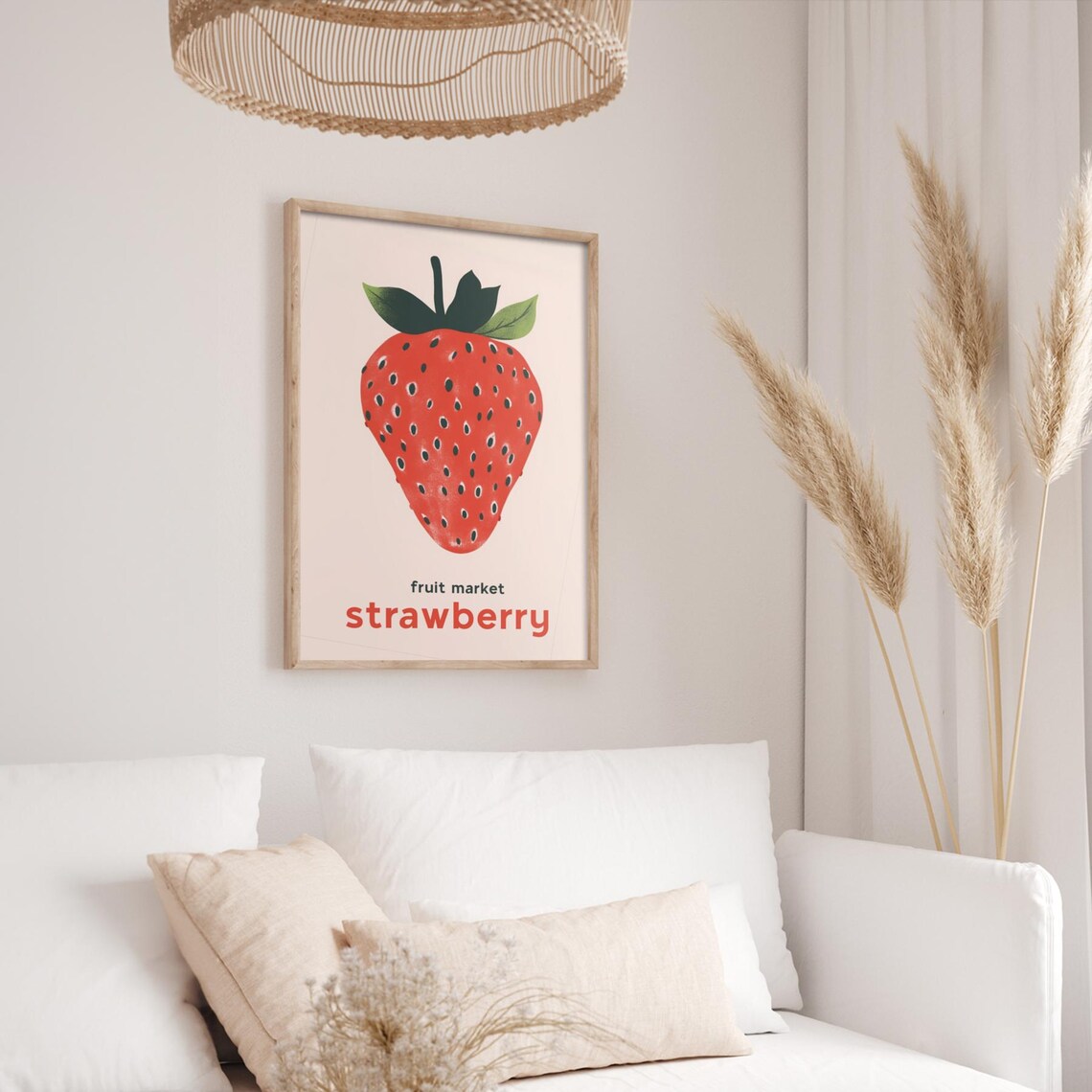 Strawberry Fruit Market Kitchen Retro Illustration Decor Poster - Image 3