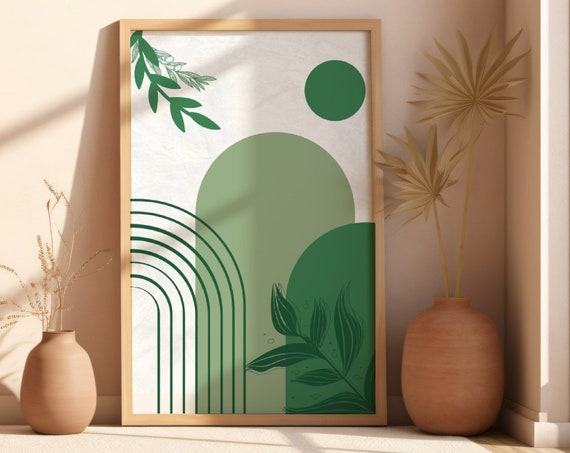 Sage Green Modern Boho Print Sage Green Wall Art Modern Art Print Green Wall Decor Minimalist Wall Decor Boho Wall Art