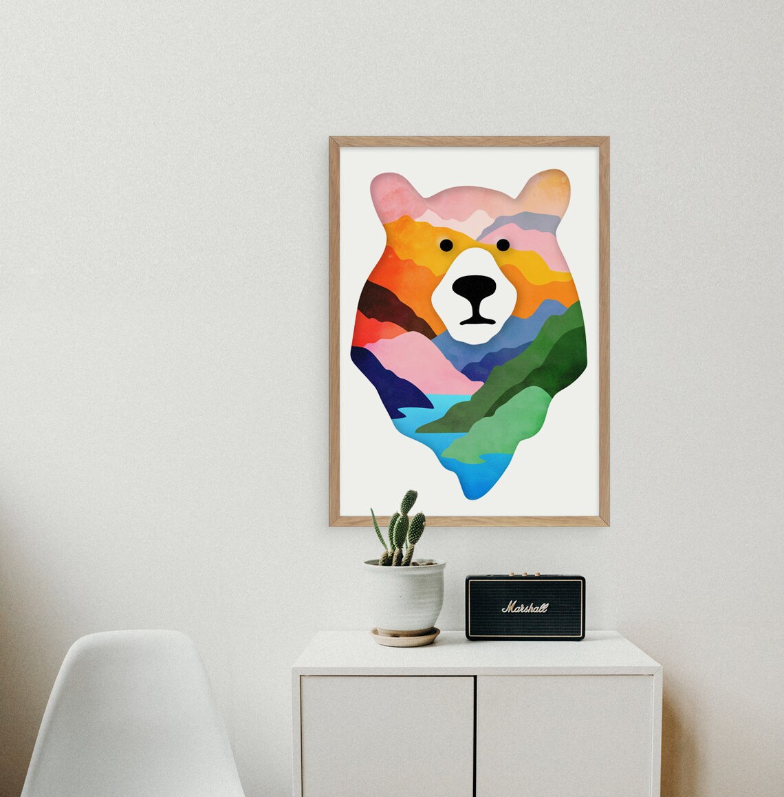 Bear Illustration Poster, Animal Landscape Art Print - Image 3