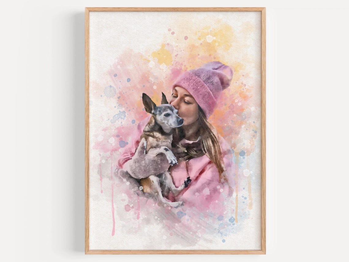 Custom Portrait Photo Mothers Day Custom Watercolor Portrait Watercolor Family Portrait From Photo Wedding Portrait Unique Wall Art