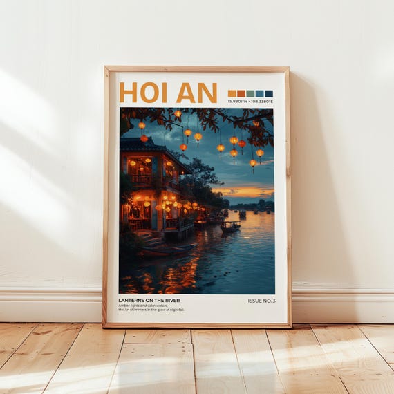 Hoi An Lanterns Print Vietnam Travel Poster Asia Wall Art