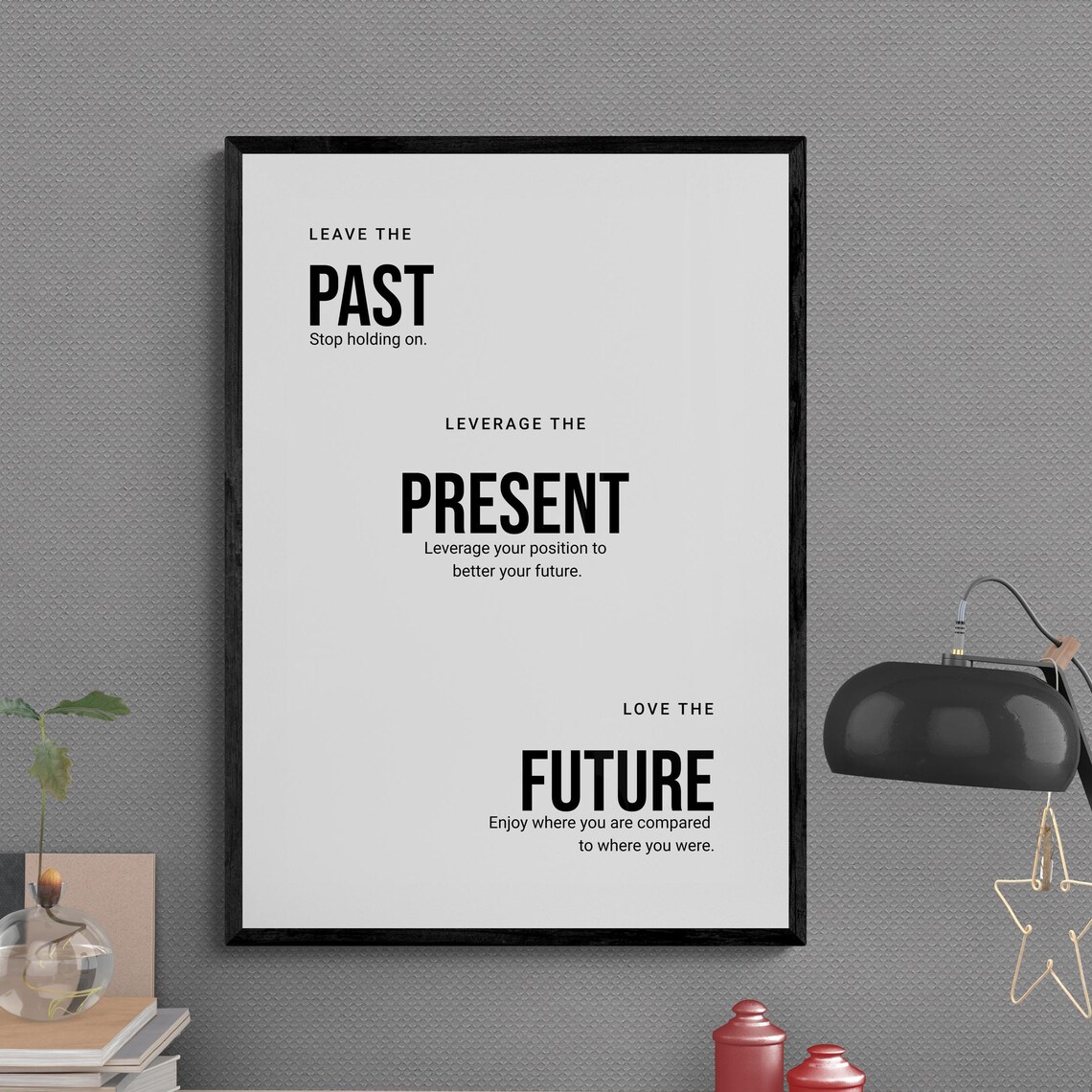 Leave The Past Leverage The Present Love The Future Quote Poster
