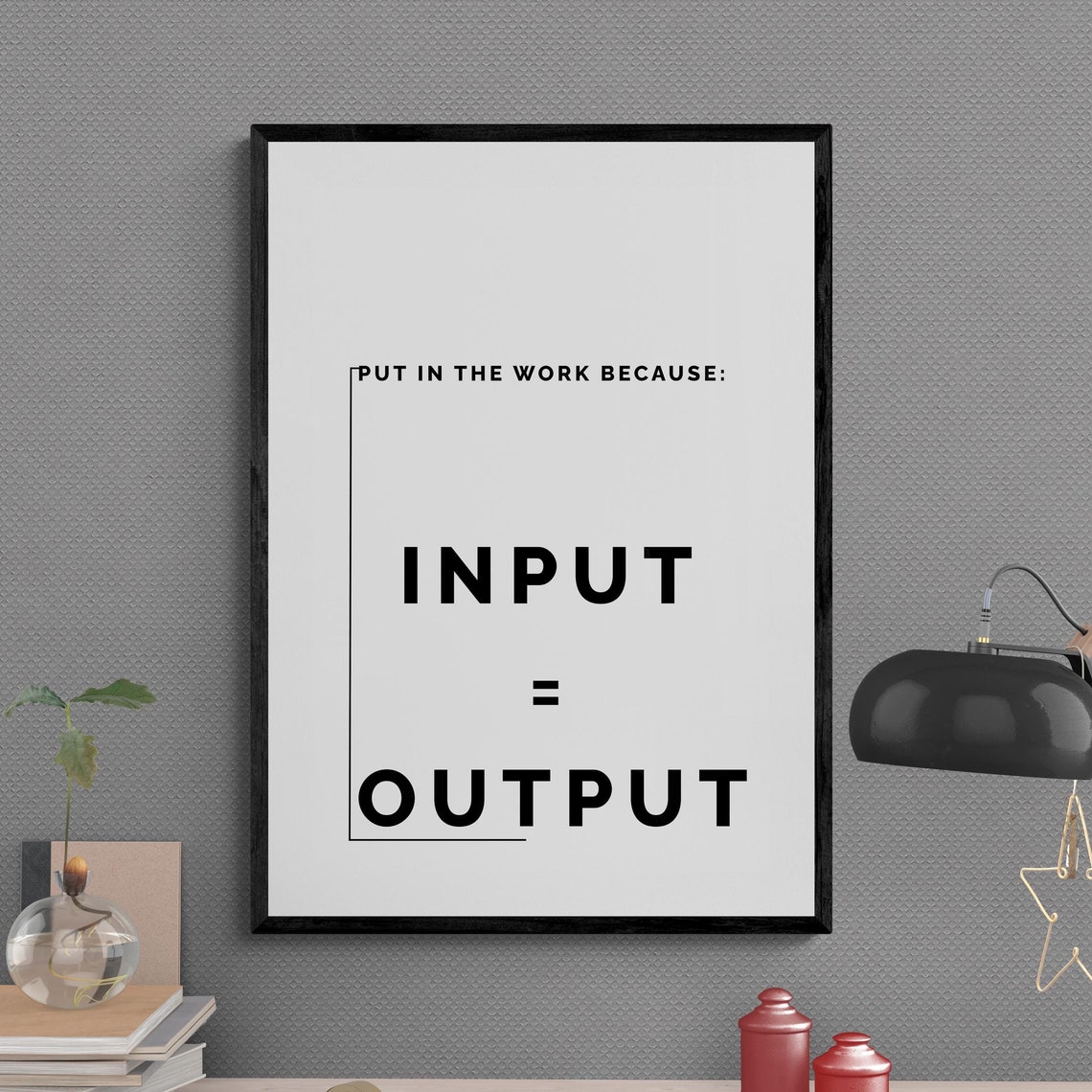 Input Equals Output Strong Work Ethic Motivational Quote Poster
