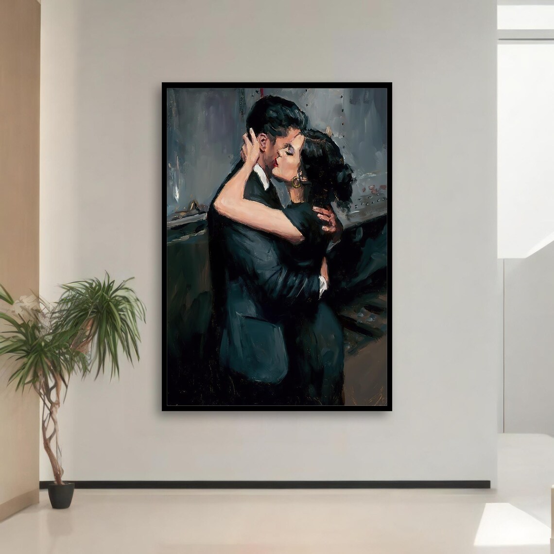 Lovers Saying Goodbye - Figurative Decor Art Print - Image 3