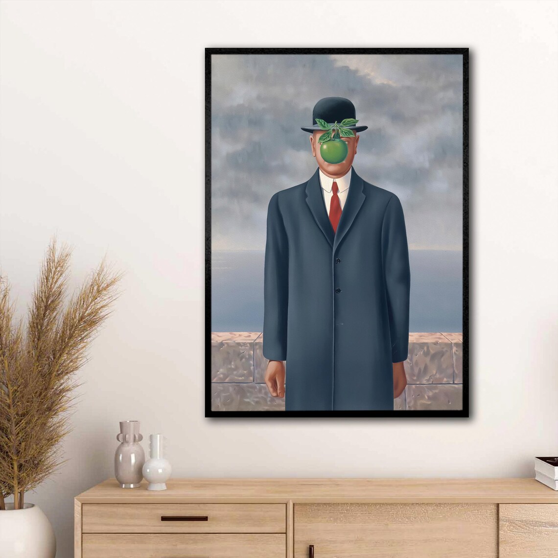 Rene Magritte The Son of Man Surrealist Bowler Hat Apple Art Poster - Image 2