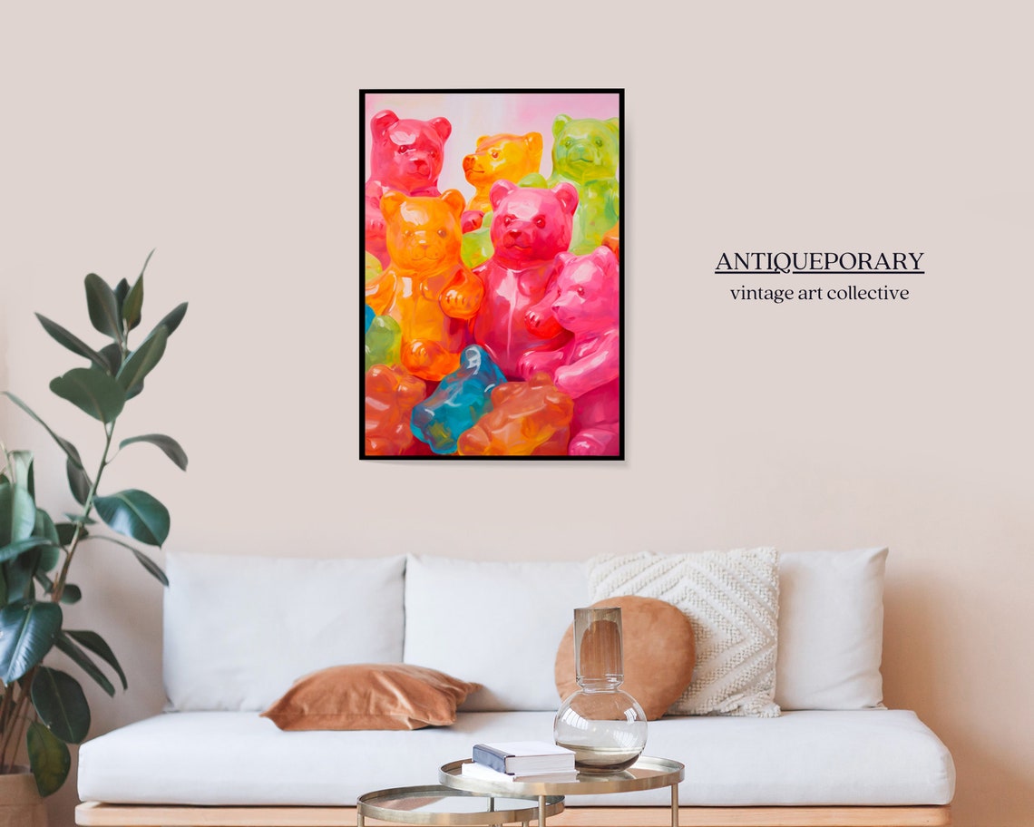 Colorful Gummy Bears Pile Candy Pop Art Modern Still Life Poster - Image 7