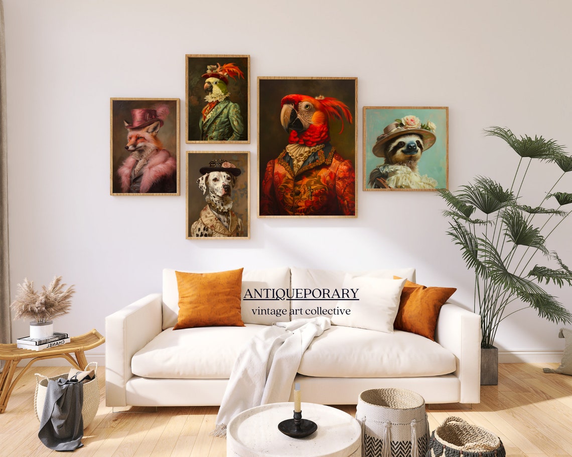 Scarlet Macaw Royal Portrait Red Brocade Coat Victorian Bird Poster - Image 4