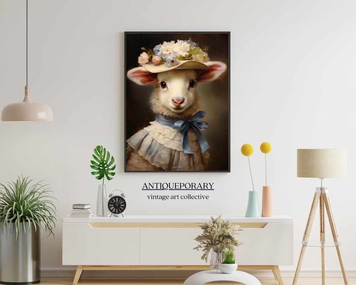 Victorian Animal Portrait Royal Baby Sheep Vintage Print Dressed Animal Print Cute Farm Animal Renaissance Animal Art Animal Lover Gift - Image 7