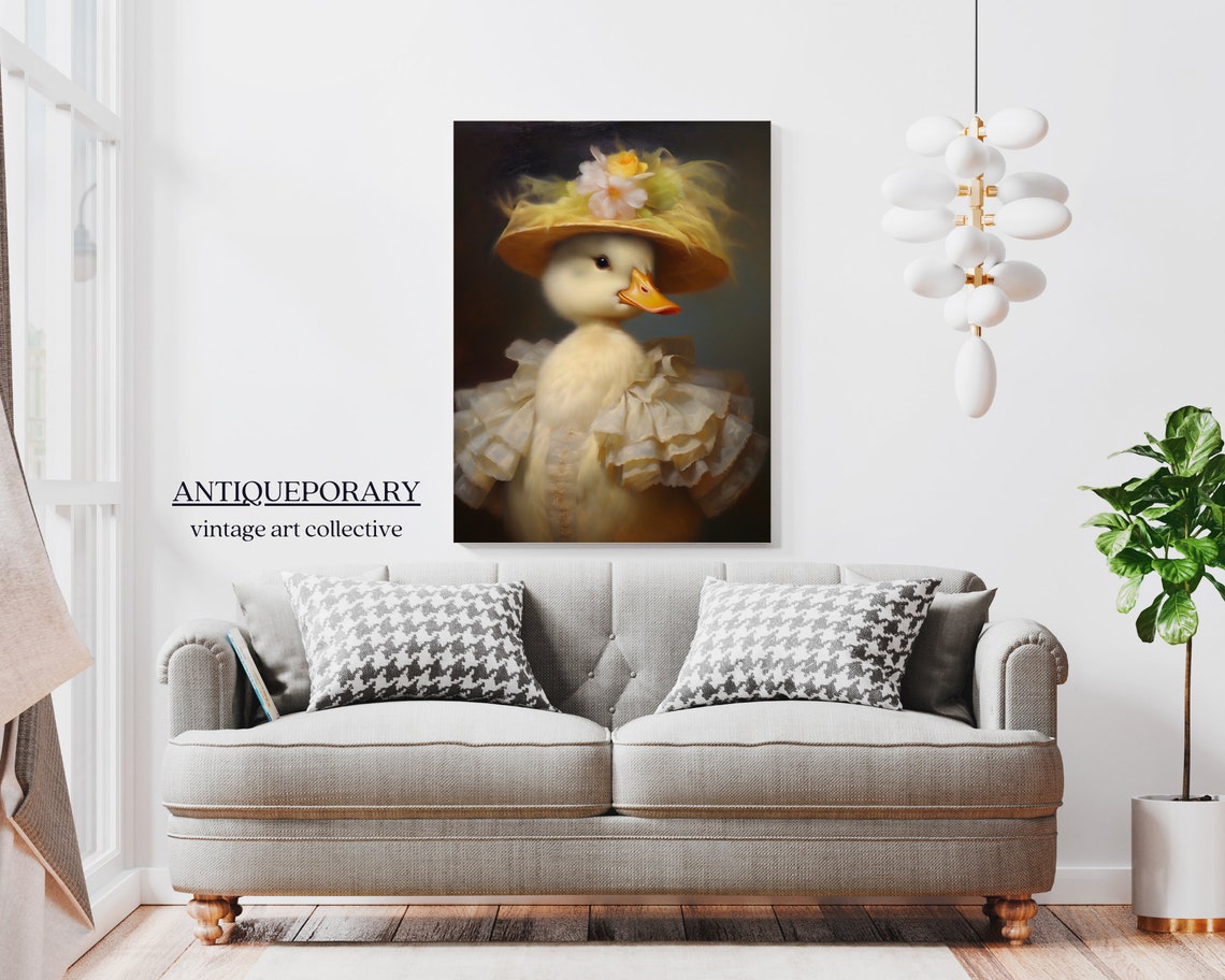 Baby Duck Vintage Portrait Victorian Animal Portrait Dressed Animal Print Cute Farm Animal Renaissance Animal Art Animal Lover Gift - Image 6