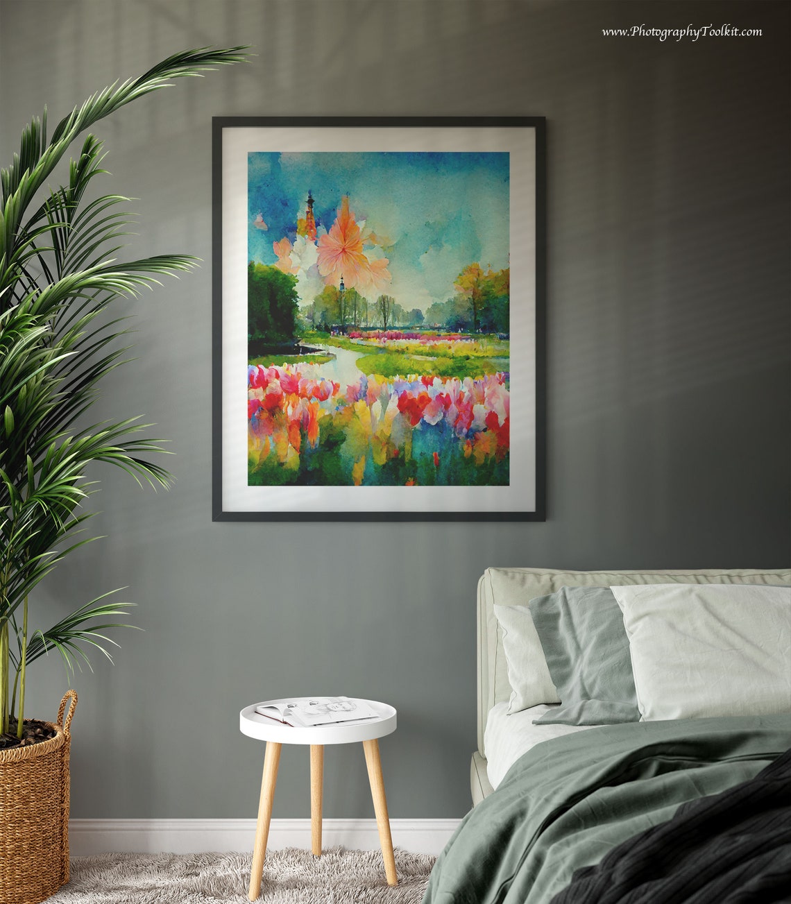 Keukenhof Tulip Field Print Netherlands Poster Flower Field Art Print Scandinavian Wall Art Countryside Flower Field Flower Field Print - Image 3