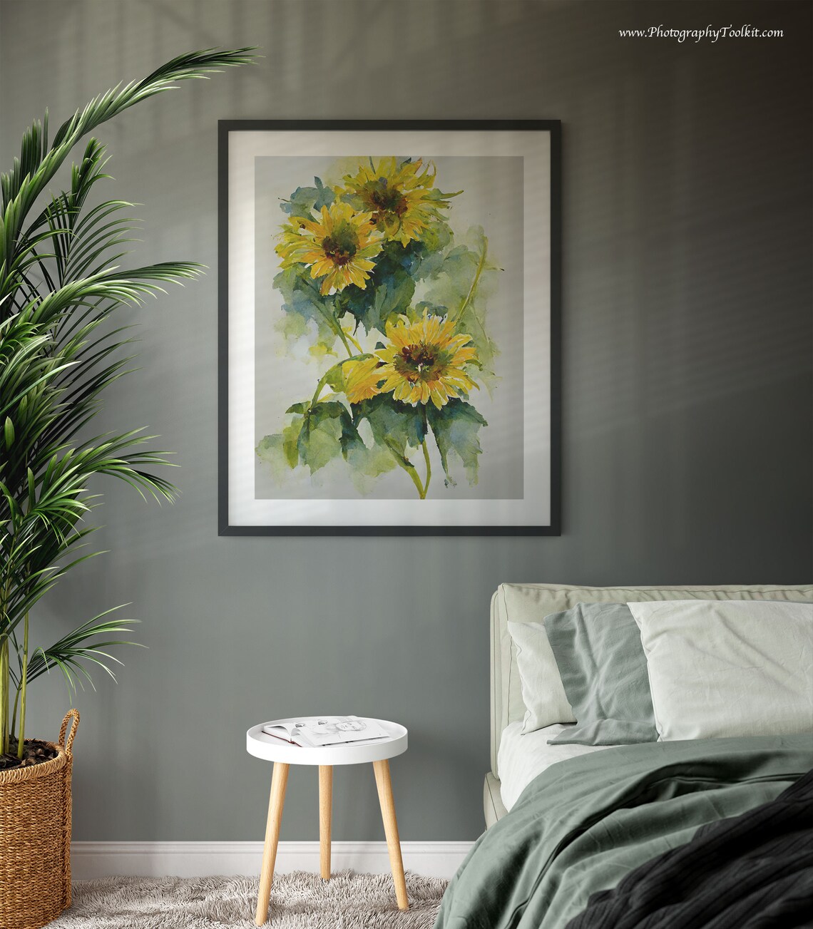 Sunflower Botanical Watercolor Flower Poster - Image 3