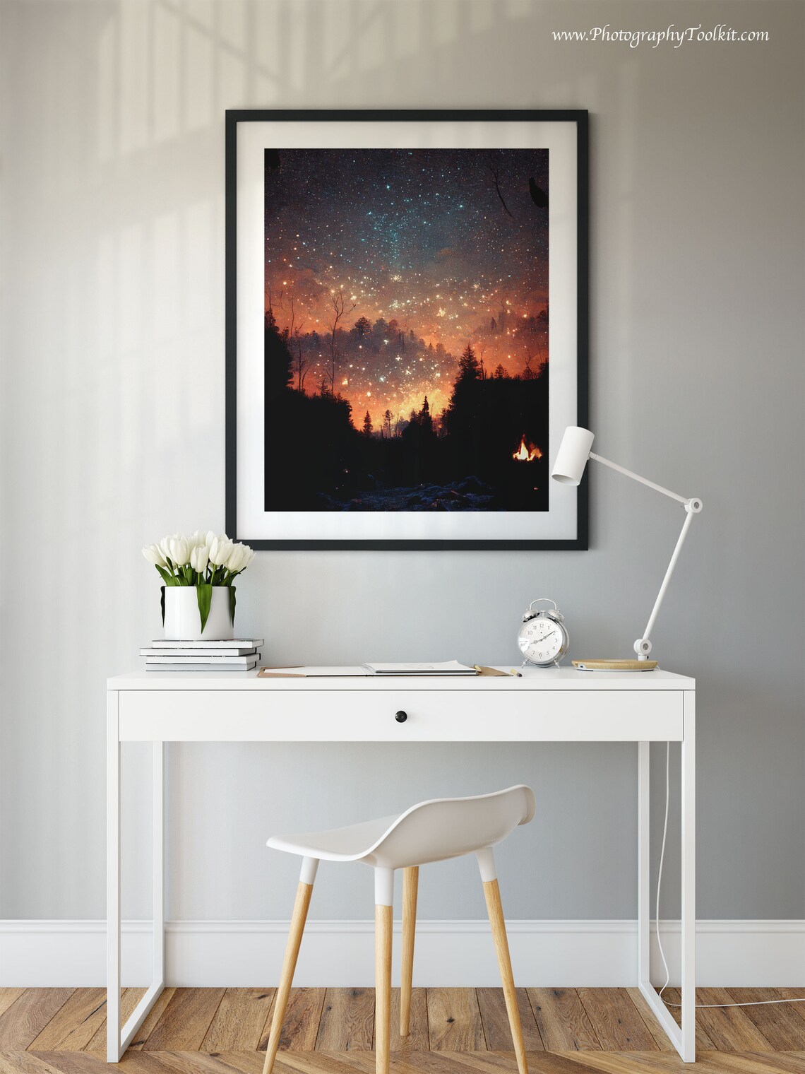 Camping Under The Stars Campfire Art Print - Image 2