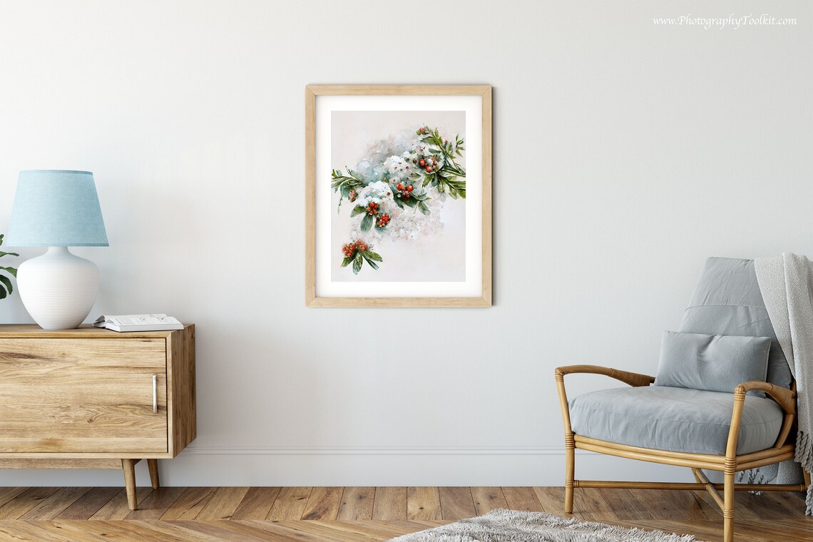 Winter Berry Print, Christmas Holiday Wall Art - Image 5