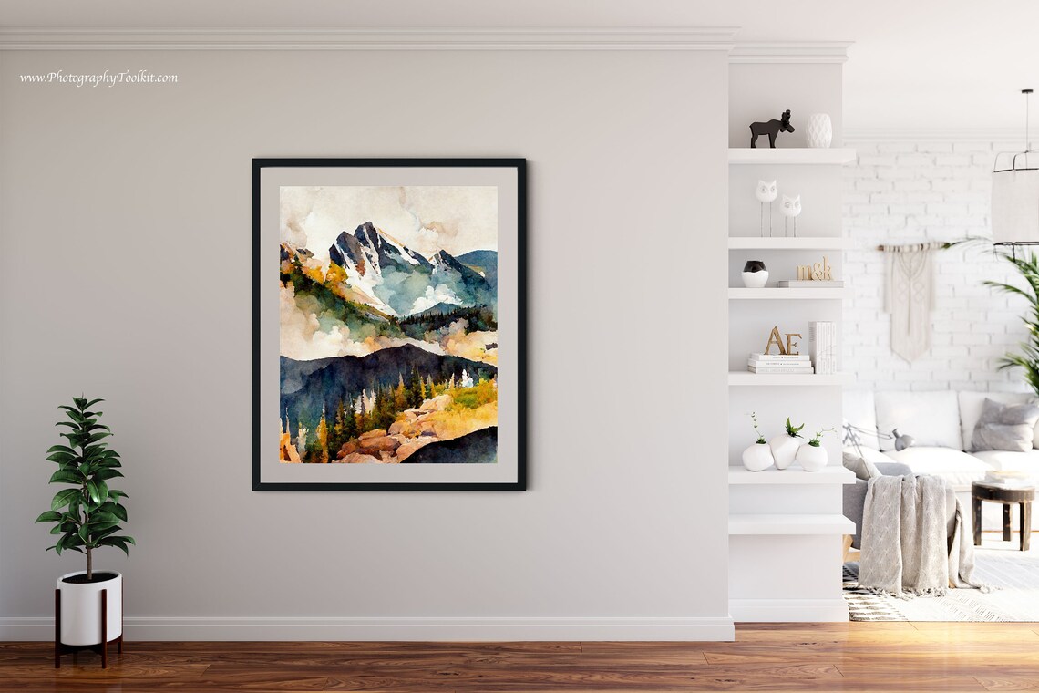 Rocky Mountains Canada Art Print, Mountain Landscape - Image 4
