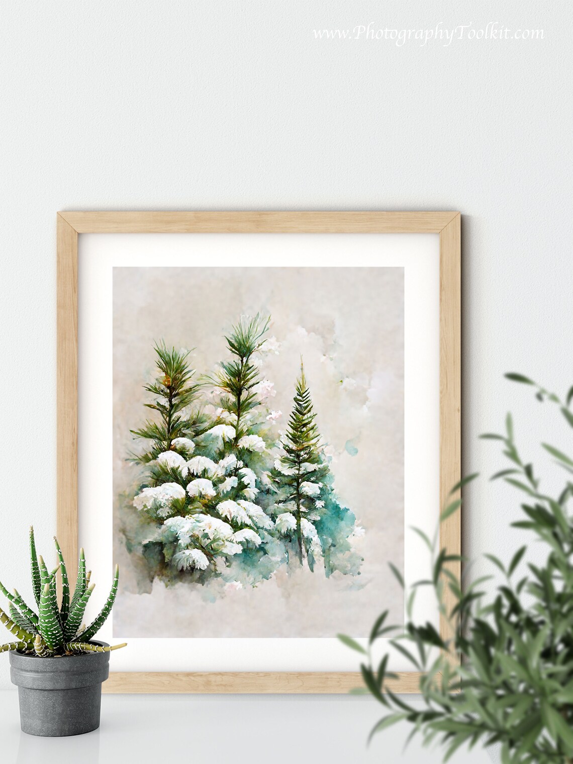 Snowy Trees Winter Landscape Art Print - Image 5